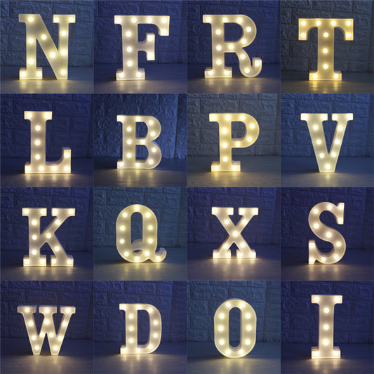 26 Letters White LED Night Light Marquee Sign Alphabet Lamp Home dealsniper-net