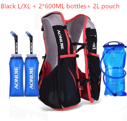 Running Water Bag Backpack Sports Vest Men dealsniper-net Bag LXL 2pcs 600ml BTL 2L