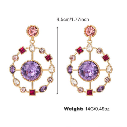 Fashion Colorful Rhinestone Special-shaped Earrings Jewelry dealsniper-net NCE05369color