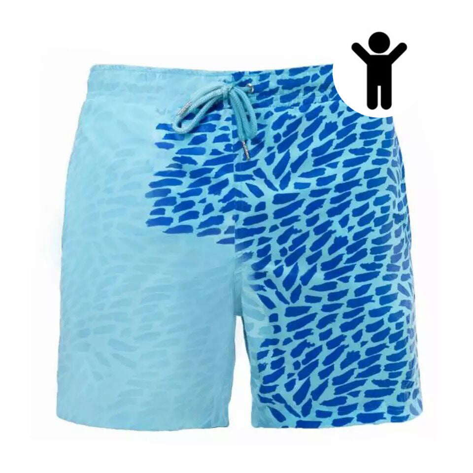 Magical Change Color Beach Shorts Summer Men Swimming Trunks Men dealsniper-net Blue child XL