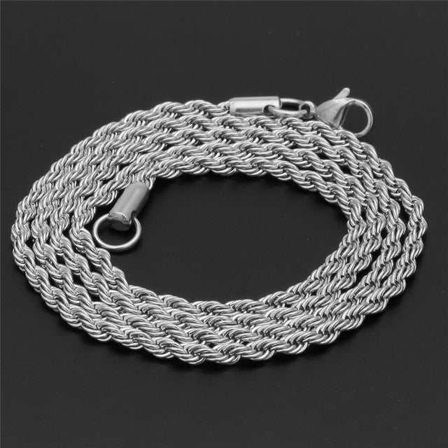Hip Hop Rapper Chain 3mm gold Silver nakelace for Men Jewelry Gym From House Silver