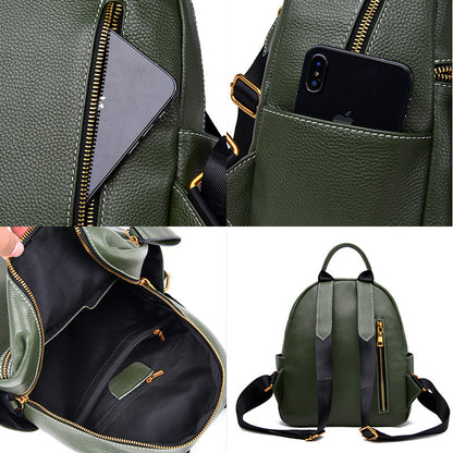 Leather Backpack Women All-Match Fashion Top Layer Leather Small Backpack Women dealsniper-net