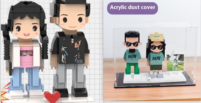 Portrait Building Blocks Puzzle Character Photo Kids DealSniper.net Double Acrylic dust cover