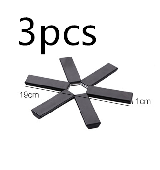 Kitchen Non-slip Folding Insulated Mat Heat Resistant Cushion Pad Kitchen dealsniper-net Black 3pcs