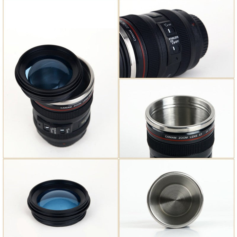 Stainless Steel Camera Lens Travel Mug Travel dealsniper-net