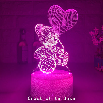 3D Lamp Acrylic USB LED Night Lights Neon Sign Lamp Home Decor dealsniper-net Crack 16 colors remote