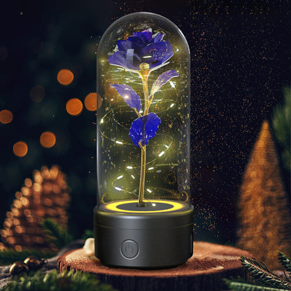 Creative 2 In 1 Rose Flowers LED Light And Bluetooth Speaker