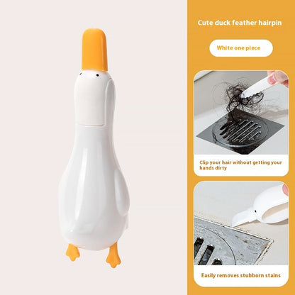 Cute Duck Multi-function Broom Cleaning Clip House DealSniper.net White Duck