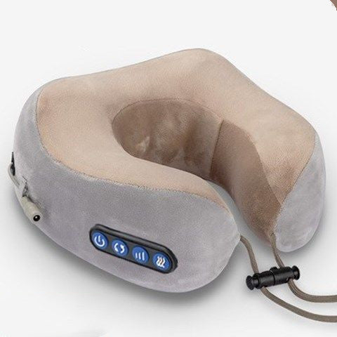 Massage U-Shaped Pillow Multi-Function Shoulder and Cervical Health dealsniper-net Brown Four bond