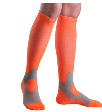 Compressed sports socks running basketball football socks Men dealsniper-net Orange L XL