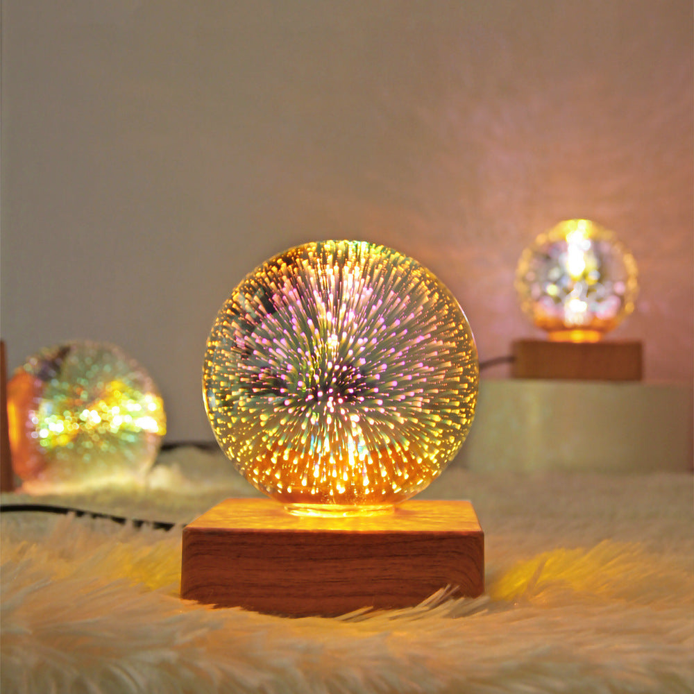 USB 3D Firework Crystals Ball Night Light Romantic Star LED Night Light Home Decor dealsniper-net