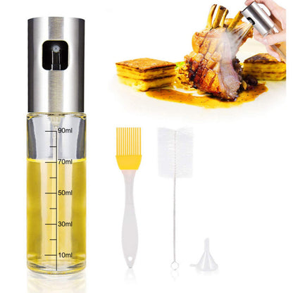 Stainless Steel Grill Kitchen Cooking Oil Spray Bottle With Scale Kitchen dealsniper-net