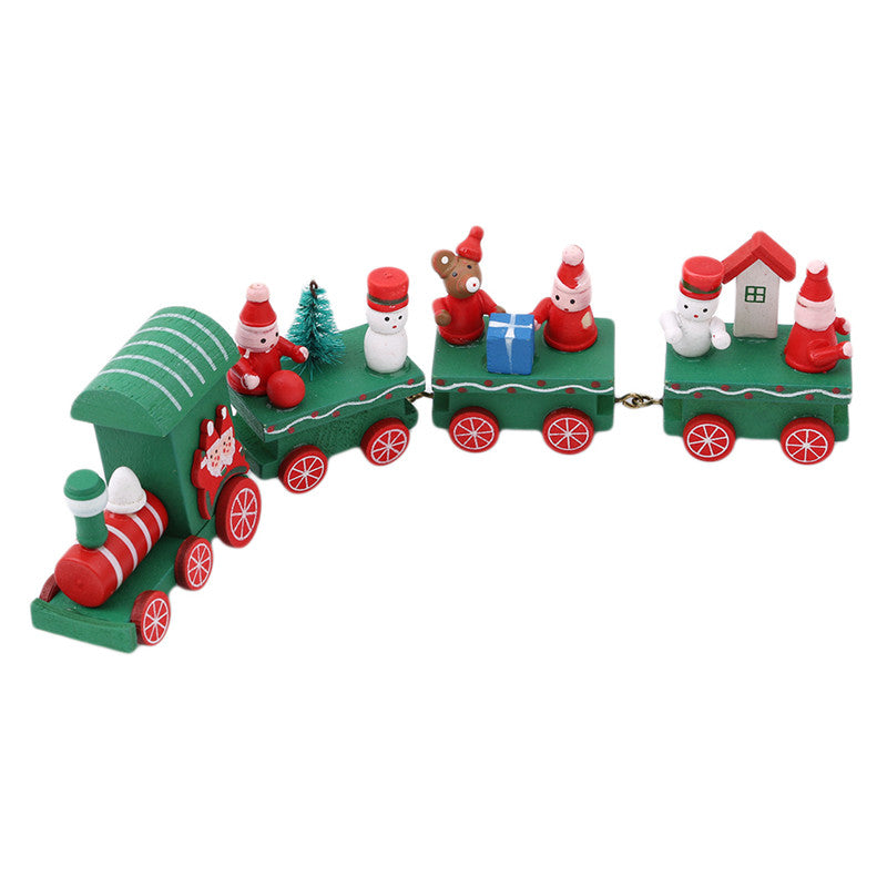 4pcs Mini Wood Train Toys Kids DealSniper.net B Green