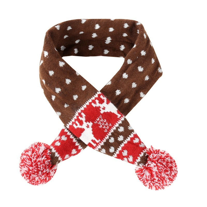 Pet christmas wool scarf Pets DealSniper.net Coffee L