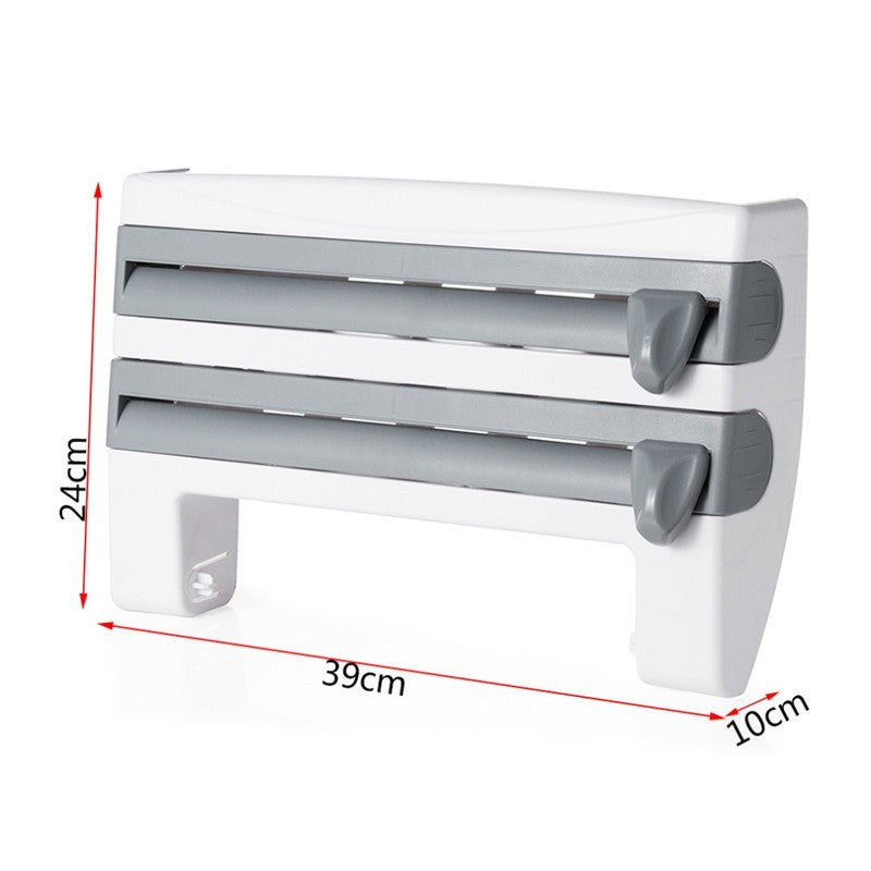 4-In-1 Kitchen Roll Holder Dispenser Kitchen Foil Film Wrap Kitchen dealsniper-net