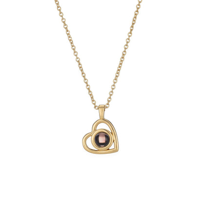 S925 Silver Romantic Colorful Photo Projection Necklace Jewelry DealSniper.net Gold