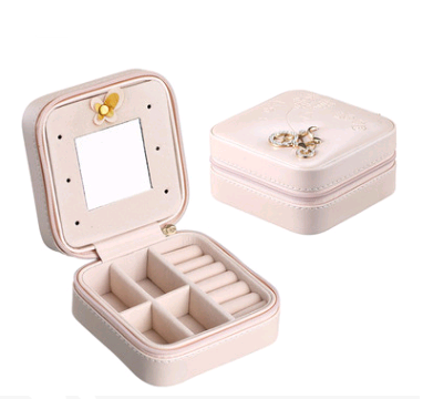 Creative travel portable jewelry box earrings earrings jewelry storage box leather small jewelry bag Jewelry dealsniper-net