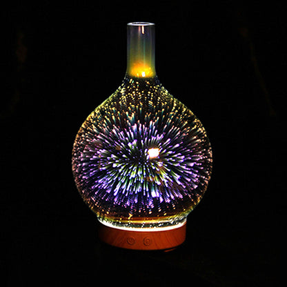 3D Glass Aroma Diffuser Colorful Lamp Humidifier Night Light Home Decor dealsniper-net