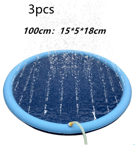 Non-Slip Splash Pad For Kids And Pet Dog Pool Summer Outdoor Pets dealsniper-net Blue100cm3pcs