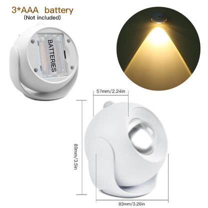Adjustable Angle Human Sensing Light, Wireless Sunset Light, Indoor Spotlight, House DealSniper.net White AAA battery model