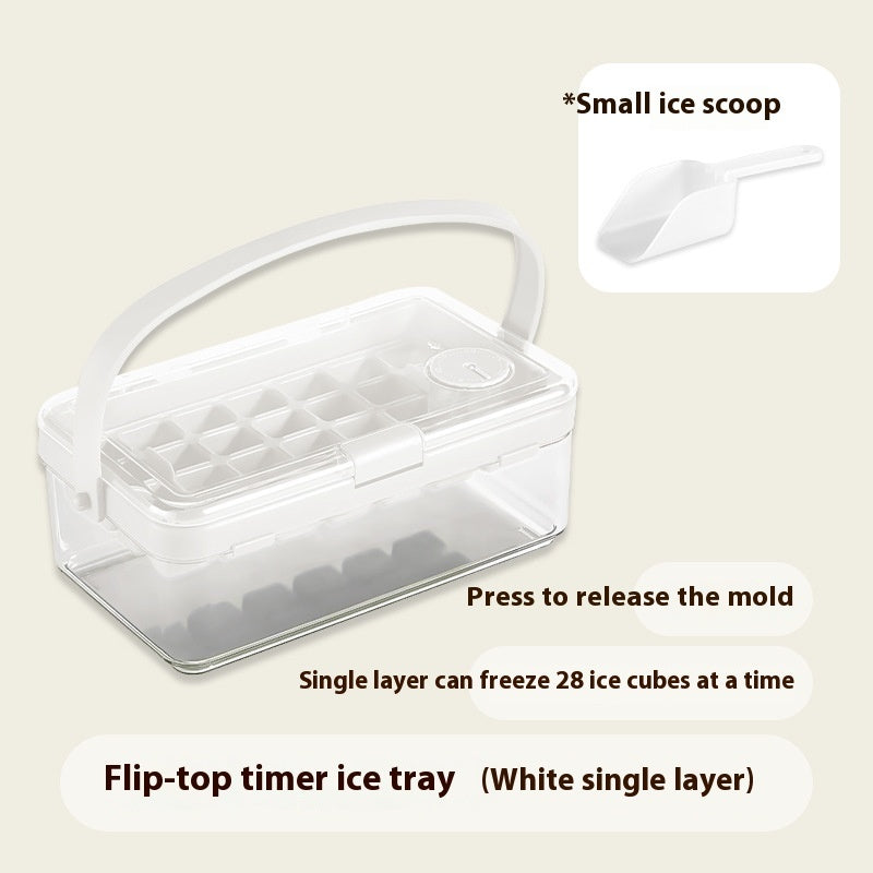 Food Grade Ice Maker Double-layer Push-type Silicone Ice Tray Kitchen dealsniper-net White Single Layer