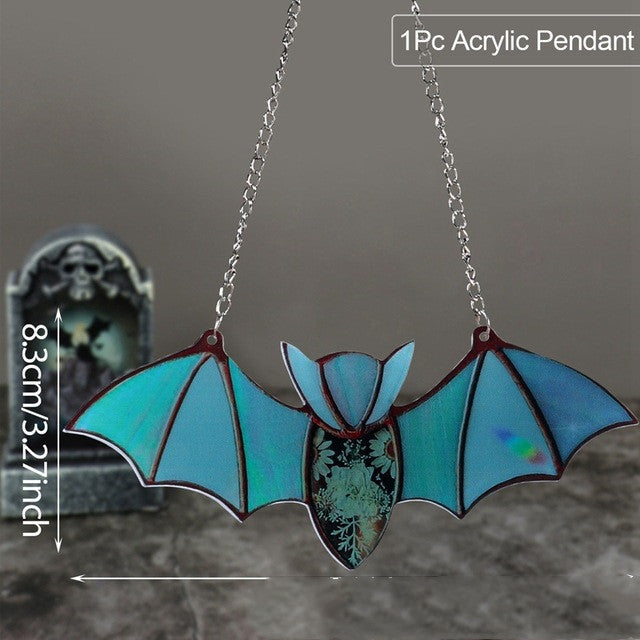 Halloween Decoration Hanging Acrylic Bat Pendant Holidays dealsniper-net 2 Style 12X6.5X0.4cm