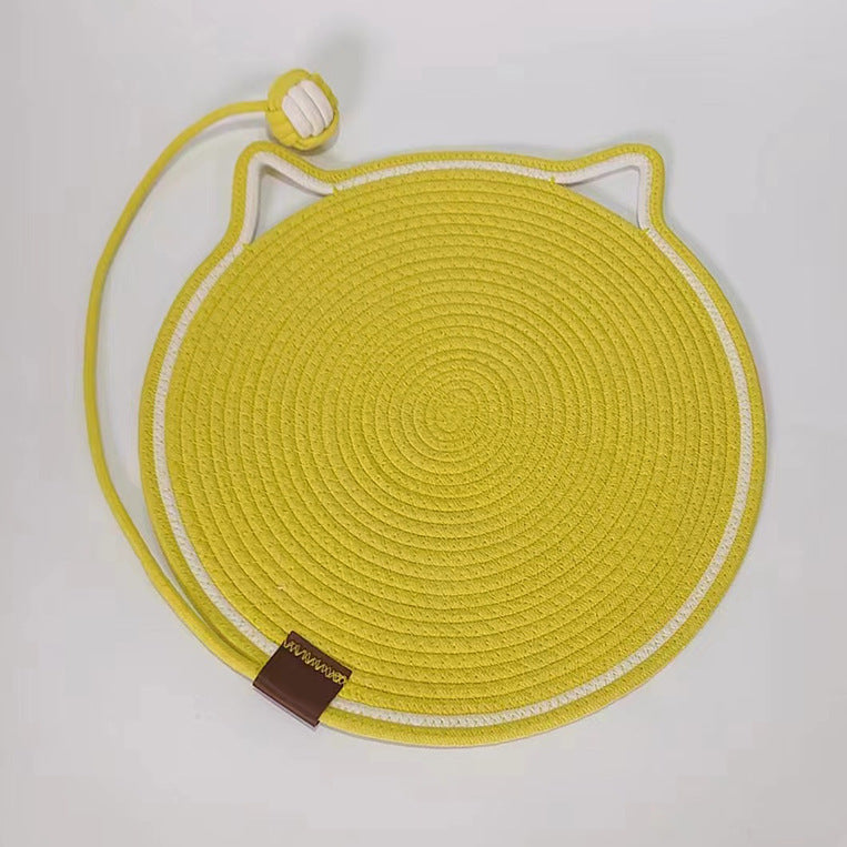 Braided Cotton Rope Cat Claw Mat Self Hi Ball One Piece Pets dealsniper-net Yellow Toy Ball