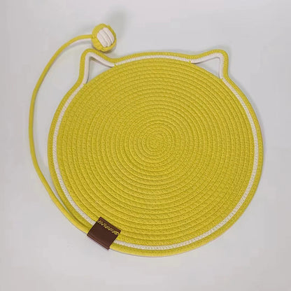 Braided Cotton Rope Cat Claw Mat Self Hi Ball One Piece Pets dealsniper-net Yellow Toy Ball