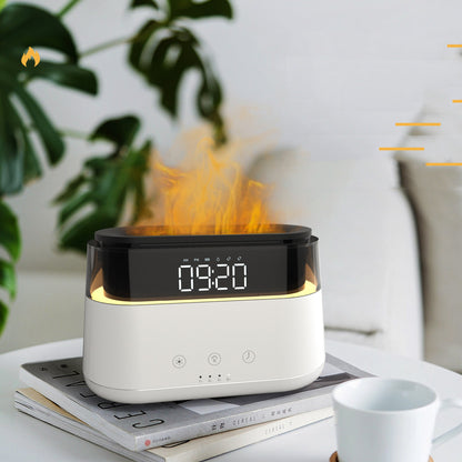 Flame Humidifier With Clock Bedroom