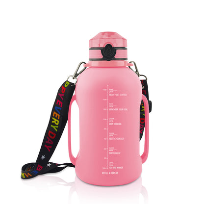 Large Capacity Water Cup Fitness Portable Roll Cup Outdoor Sports Sports dealsniper-net Pink 2000ML