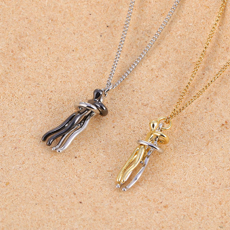 Affectionate Hug Necklace Couples Gift Fashion Pendant Necklace Jewelry dealsniper-net