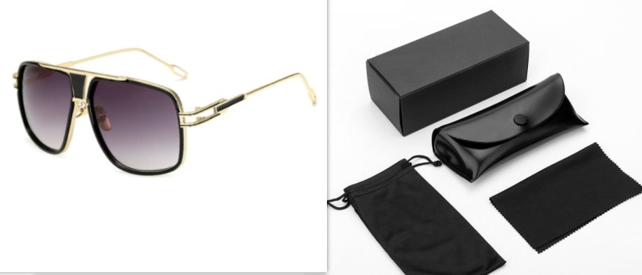 Sunglasses Men Brand Designer Sun Glasses Driving Oculos Men DealSniper.net Gold gradient grey set