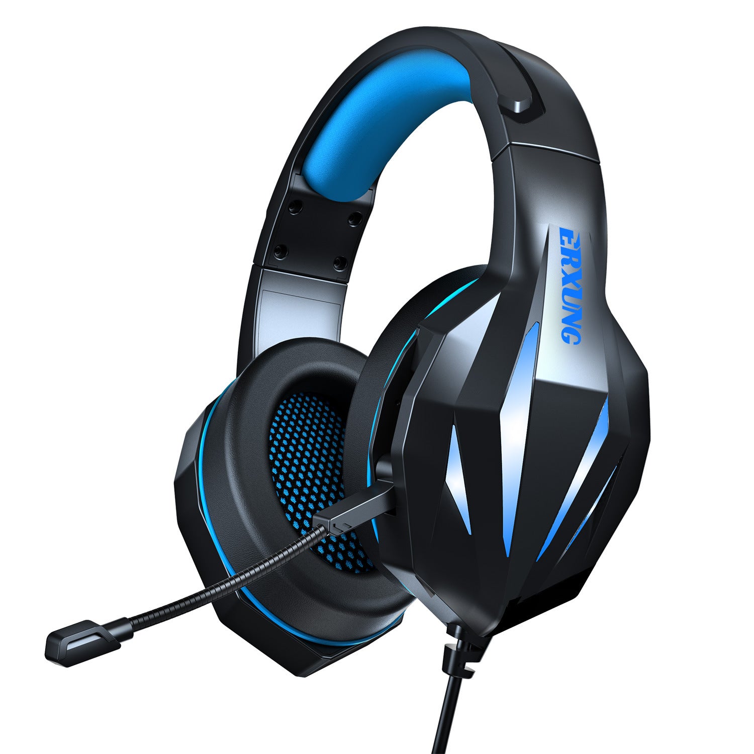 Headset Gaming Headset With Luminous Wired Gaming Headset Gadgets dealsniper-net Blue