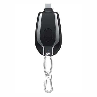 1500mAh Mini Power Emergency Pod Keychain Charger Gadgets dealsniper-net Black Type c