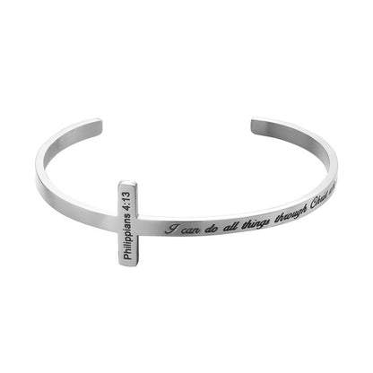 Special titanium steel bracelet with lettering Jewelry dealsniper-net Silver B911