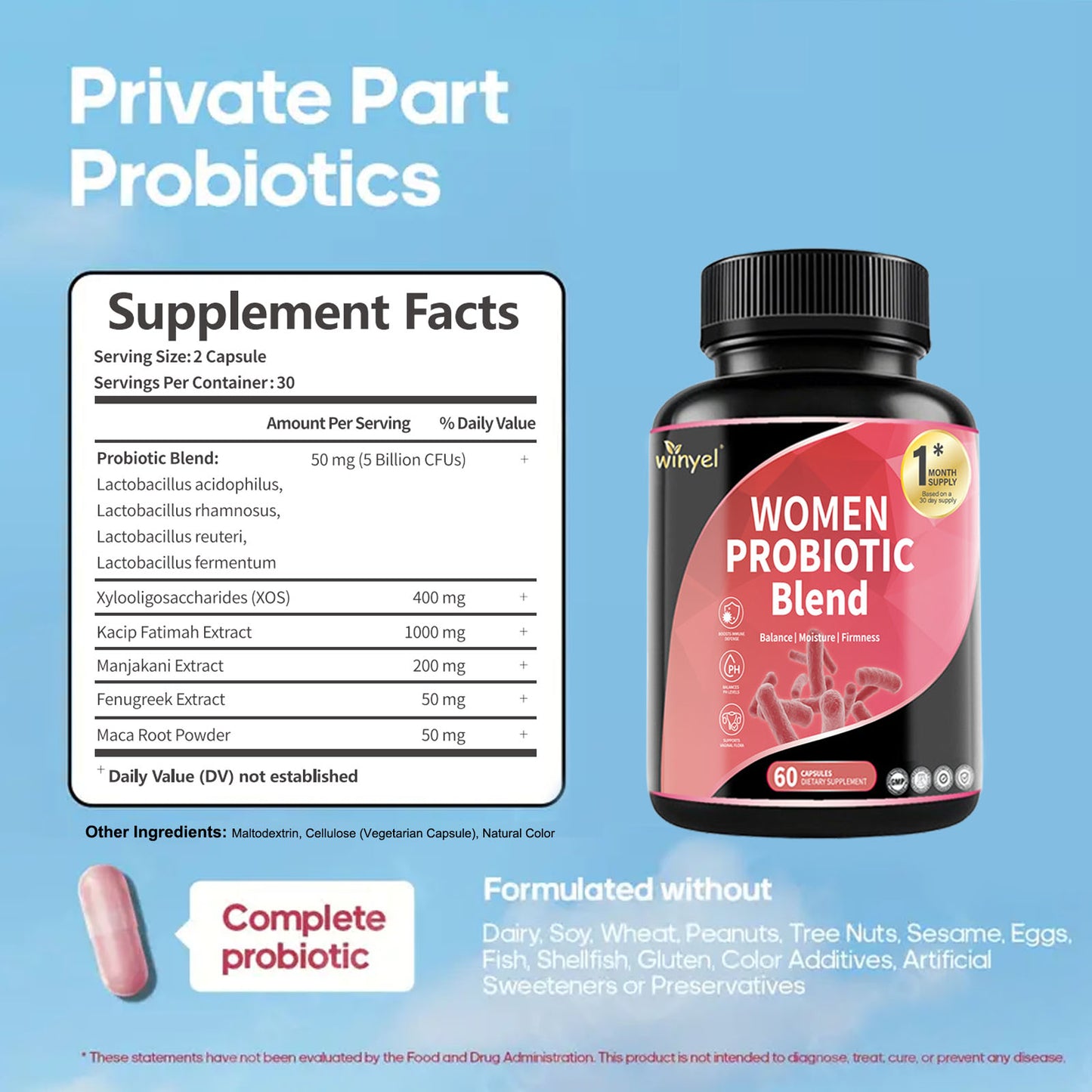 Women's Probiotics For Women PH Balance With Prebiotics Beauty Gym From House