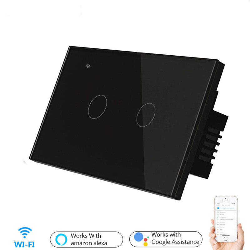 Smart Wall Switch Smart Voice Control Tact Switch House DealSniper.net Black Zero fire version 1open