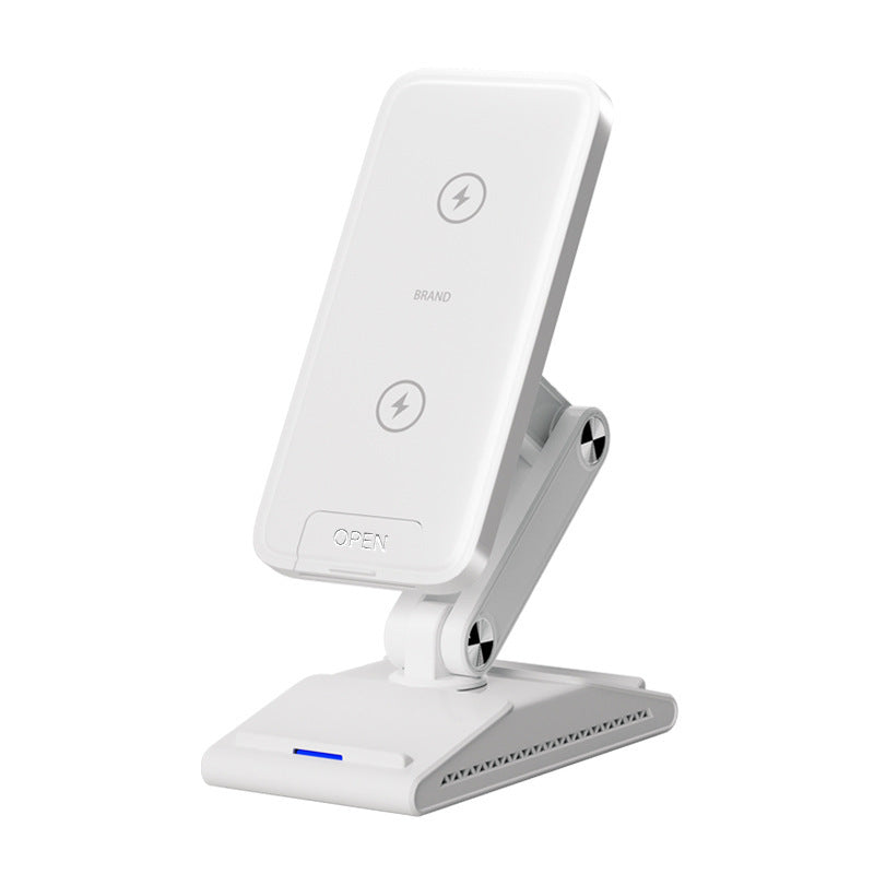 Three-in-one Folding Wireless Phone Charger Electronics DealSniper.net Folded Wireless Charger White
