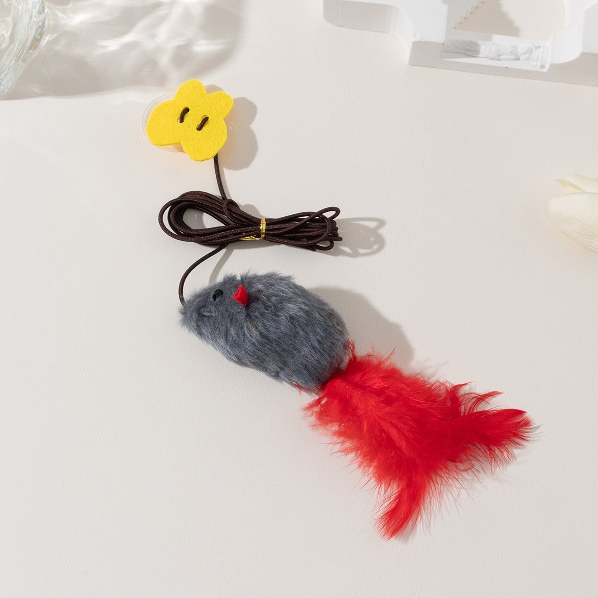 Hanging Cat Teaser With Butterfly Elastic String Pets dealsniper-net Gray Sound Movement