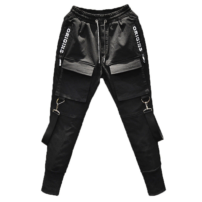 Spring and summer new men's Korean version of the self-cultivation pants Men dealsniper-net Black 2XL