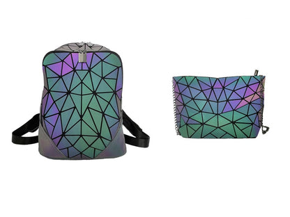 Luminous Makeup Bag Lattice Design Geometric Bag Women dealsniper-net A