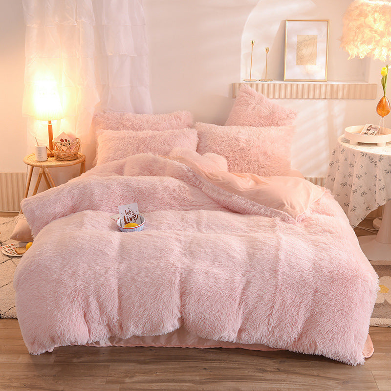 Luxury Thick Fleece Duvet Cover Winter Warm Bed Quilt Cover House dealsniper-net