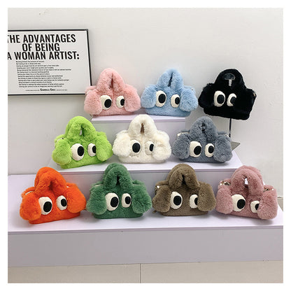 Cute Cartoon Big Eyes Dog Plush Bags For Women Women Gym From House