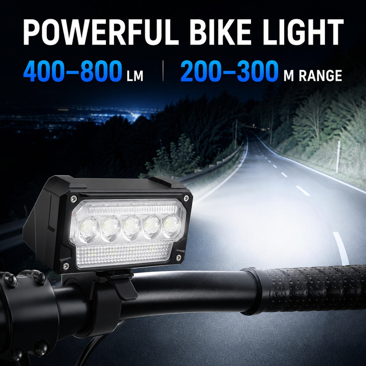 Rechargeable Motion Sensor Battery Display Type C LED Bicycle Light Vehicle DealSniper.net