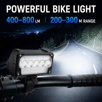 Rechargeable Motion Sensor Battery Display Type C LED Bicycle Light Vehicle DealSniper.net