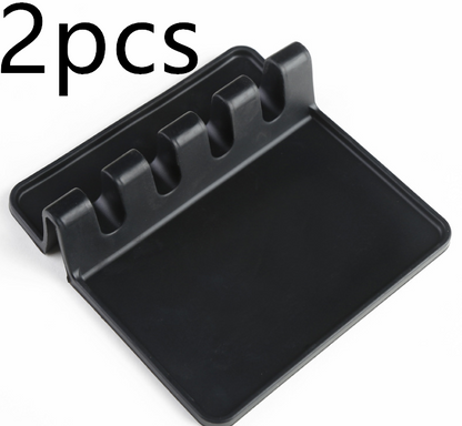 Kitchen Silicone Spoon Pad Spatula Mat Kitchen dealsniper-net Black2pcs