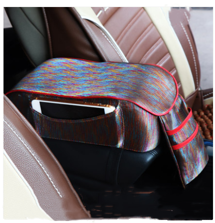 Car armrest box pad central hand box increase pad universal memory Vehicle dealsniper-net Colorful red