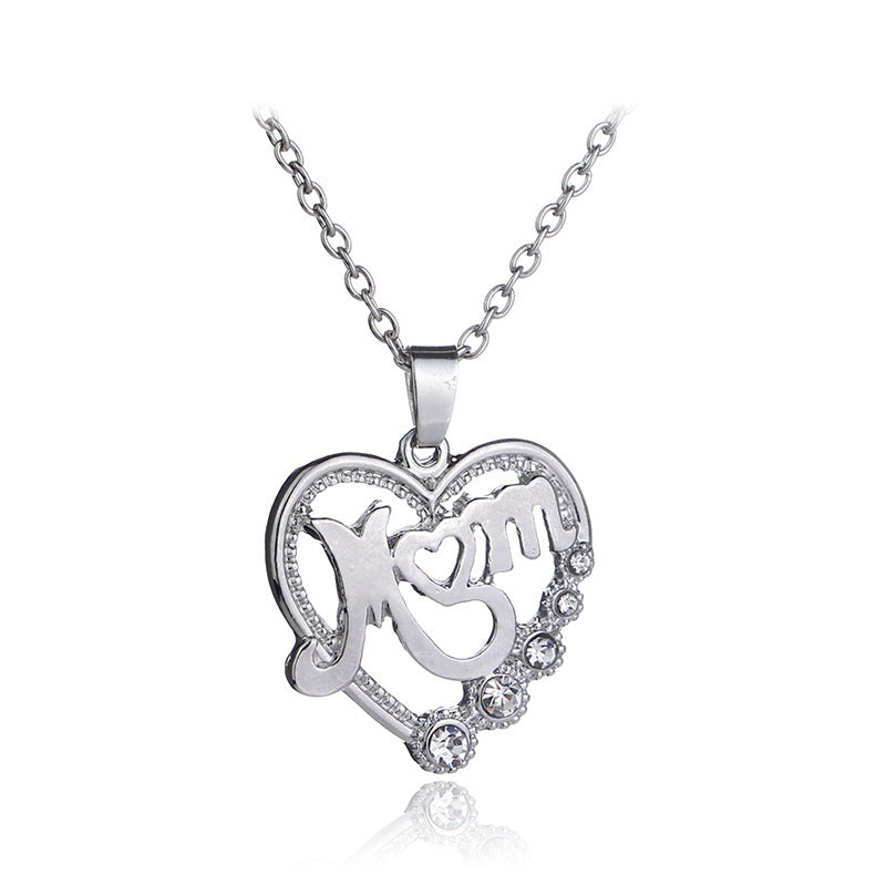 MOM Mother Love Hollow Alloy Necklace Jewelry dealsniper-net