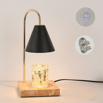 Log Aromatherapy Melting Wax Lamp Candle Essential Oil Home Decor dealsniper-net Logs and black lampshade US