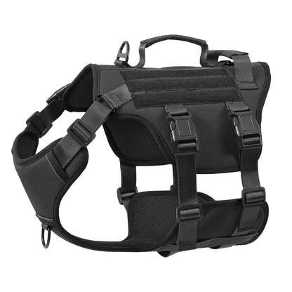 Heat-resistant Durable Nylon Tactical Service Dog Harness Pets Gym From House Black L
